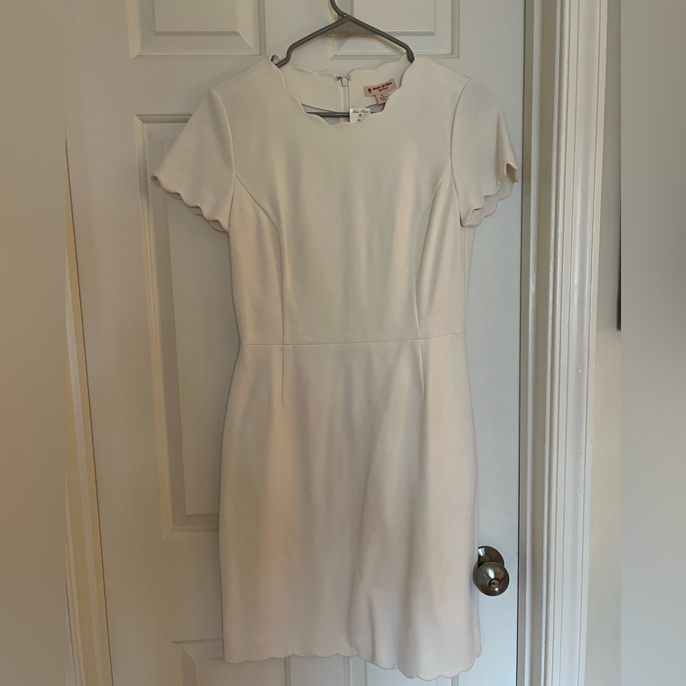 NWT brooks brothers white scallop dress